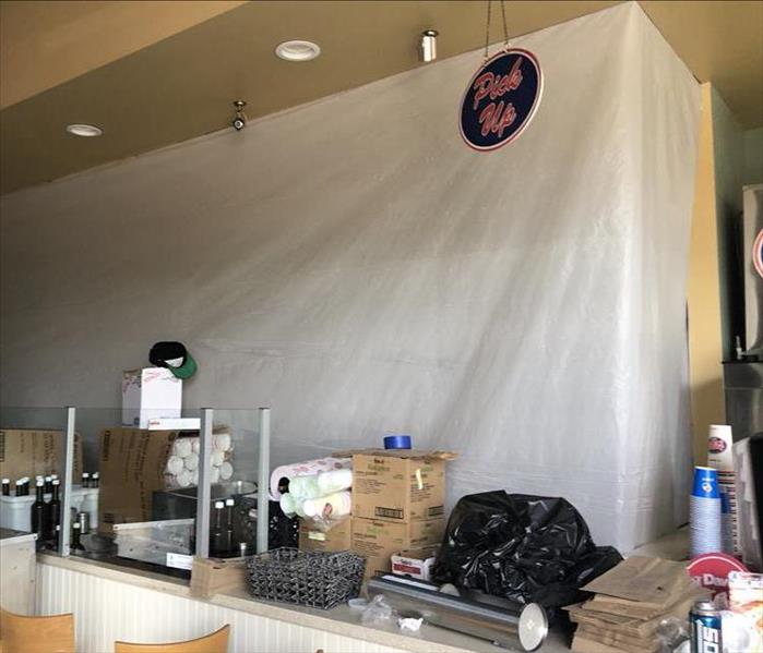 Containment being set up at a Jersey Mikes