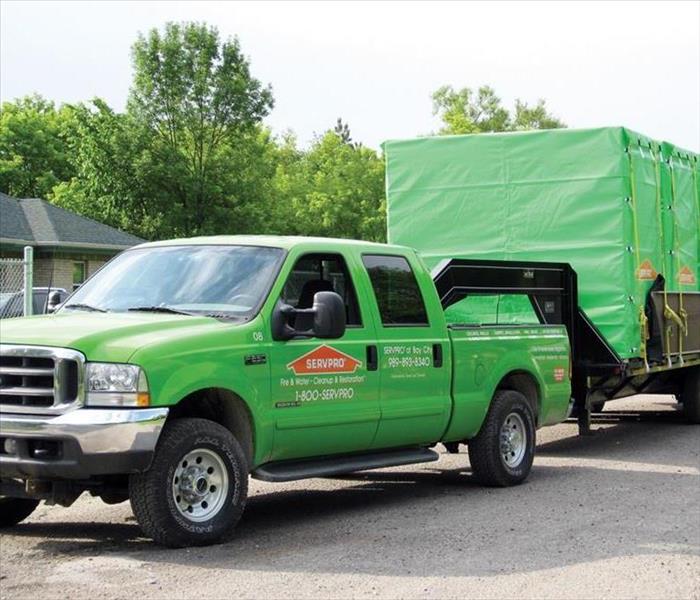 SERVPRO truck hauling SERVPRO equipment