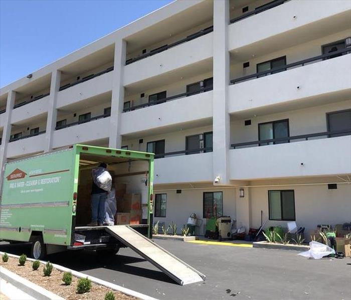 Our technicians loading a customers belongings after a flood