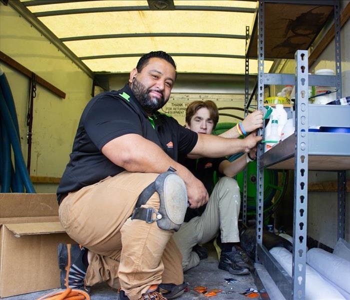 SERVPRO of San Diego East Team getting the truck prepared for water damge