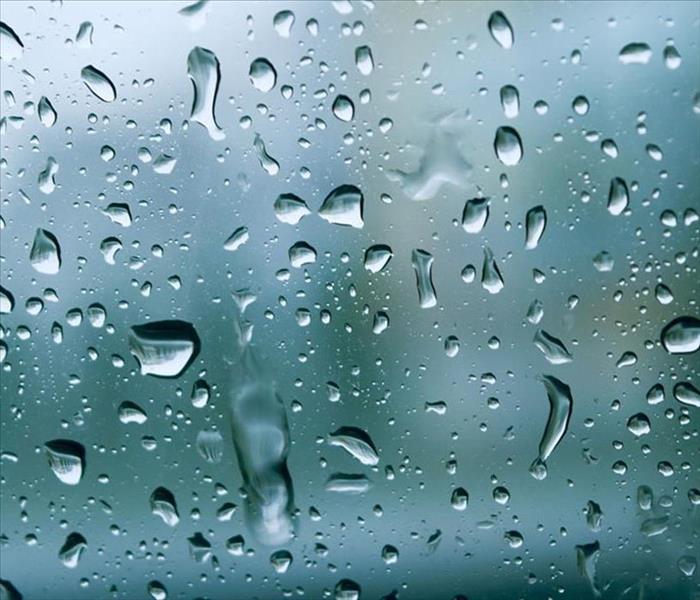 water droplets on window during rain
