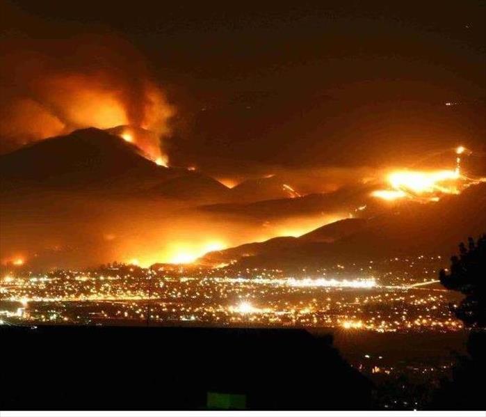 Mountains in San Diego on fire.