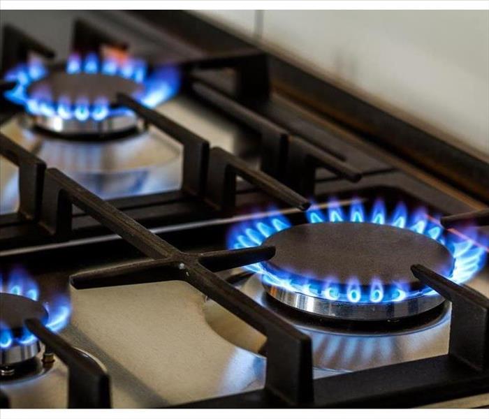 Gas stove on